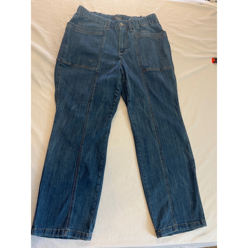 Judy Blue Women 14W Straight Leg Jeans Medium Wash Elastic Waist JB88749 MD